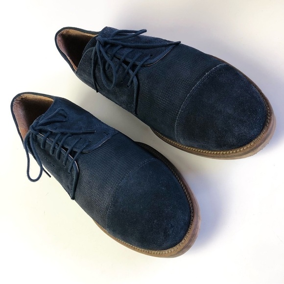 Alfani Eric Blue Suede Cap Toe Derby - Picture 4 of 13
